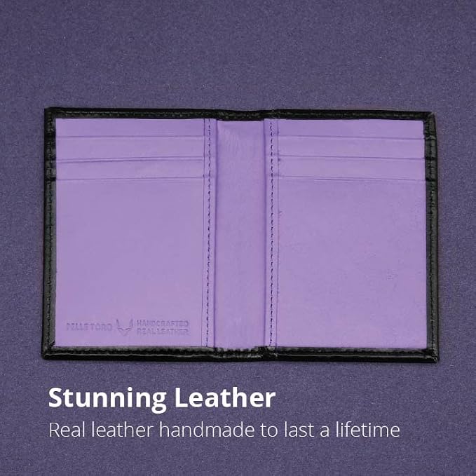Minifold Men's Slim Leather Wallet with RFID Blocking Contactless Handmade, Minimalist and Slim, in Gift Box for Men