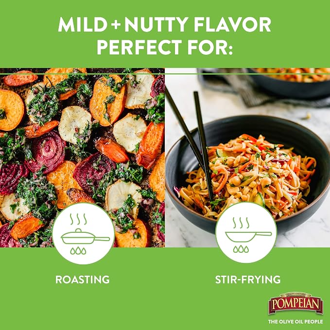 Pompeian 100% Avocado Oil Cooking Spray, Mildly Nutty Flavor, Perfect for High-Heat Cooking, Roasting and Stir-Frying, Naturally Gluten Free, Non-Allergenic, Non-GMO, No Propellant, 5 FL. OZ.