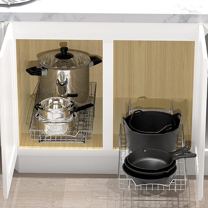 Simple Houseware Pull-Out Cabinet Sliding Basket Bundles