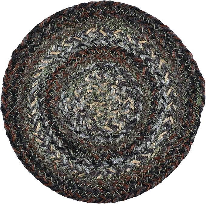 | Night Shadow Premium Braided Collection | Primitive, Rustic, Country, Farmhouse Style | Jute/Cotton | 30 Days Risk Free | Accent Rug/Door Mat | 4" Round Coasters