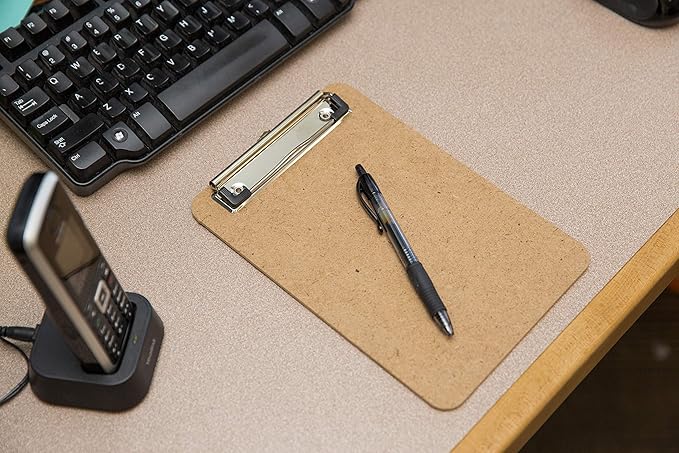 Mini Clipboard 6" x 9" (Set of 12) Memo Clipboard | Small Clipboards 6x9 with Low Profile Clip, Mini Clipboards 6x9, Little Clipboards Half Size | Office, Teacher, Classroom & Back to School Supplies