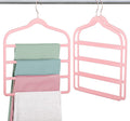 Velvet Pants Clothes Hanger Space Saving Non Slip Pants Shorts Hanger, Myfolrena Jeans Slack Trousers Hangers Multiple Velvet Hanger Closet Storage and Organization for Jeans,Scarf,Tie(Pink, 3)