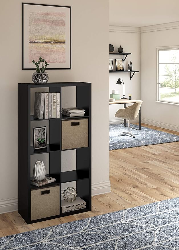ClosetMaid Decorative Open Back 8-Cube Storage Organizer, Black