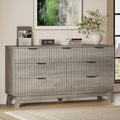 BORNOON 57" Long Dresser for Bedroom, 7-Drawer Fluted Chest, Wide Wood Storage Dresser with Metal Slides and Handles, Stable Base, Modern Clothes Organizer for Primary Suite, Guest Room, Nursery