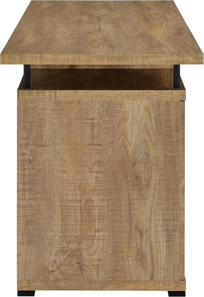 Coaster Home Furnishings - Tracy - Wood - 2-Drawer Computer Desk with Rectangular Design, Keyboard Tray, and Raised Top - Home Office - Mango - 800788