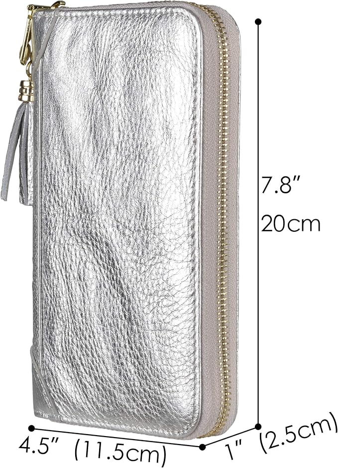 Easyoulife Credit Card Holder Wallet Womens Zipper Leather Case Purse RFID Blocking