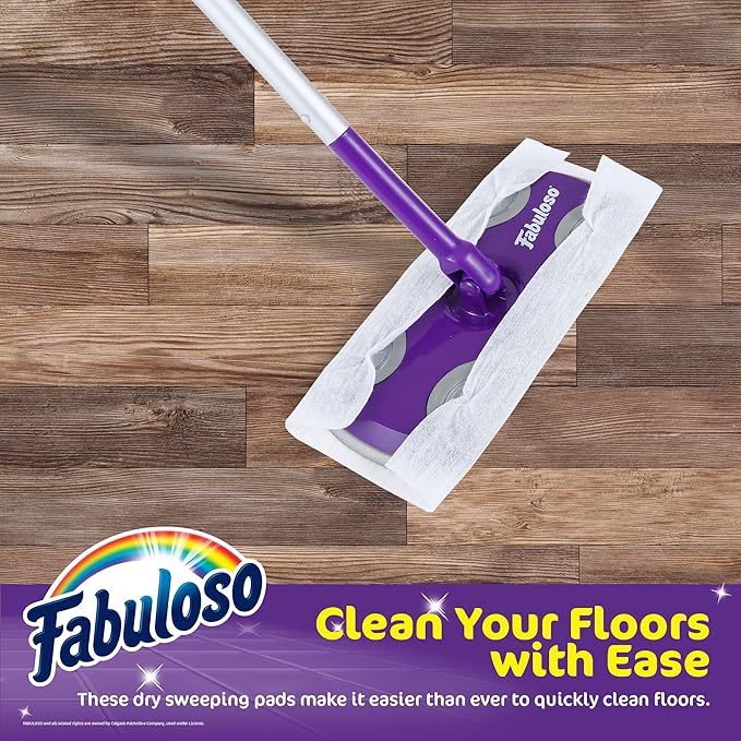 Fabuloso Dry Cloths - Sweeping Pads for Use with Fabuloso Dry + Wet Sweeper for Bold and Bright Cleaning Experience - Clean Your Floors with Ease, 16 Count