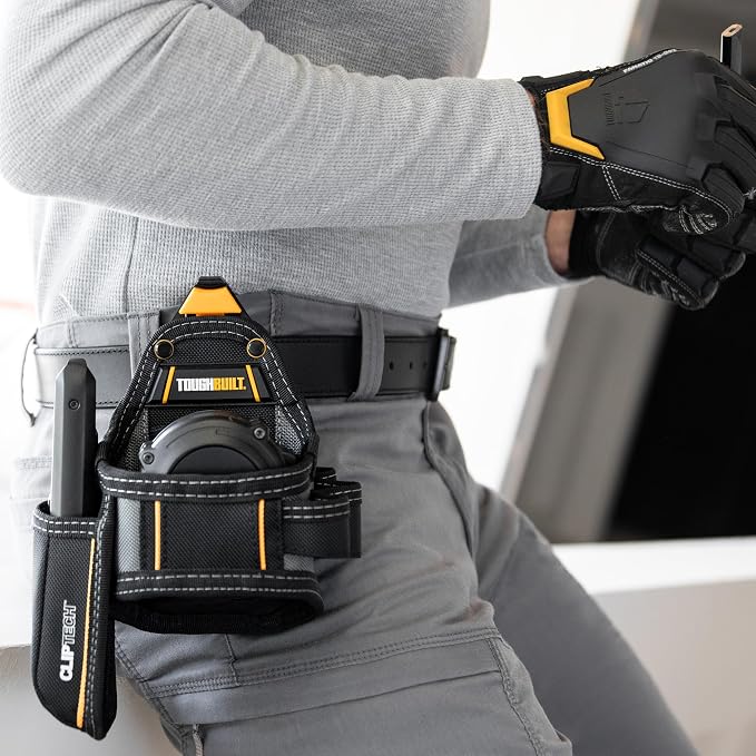 ToughBuilt ClipTech Series - Utility Pouch, Heavy-Duty Tool Pouch with Multiple Pockets, Secure Attachment & Storage for Jobsite Use