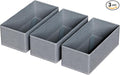 3 PACK Drawer Organizer Clothes，drawer Divider， Dresser Drawer Storage for Sock, Underwear, Bra，Panties，Belt, Tie, Stockings, Leggings & Accessories (Grey)