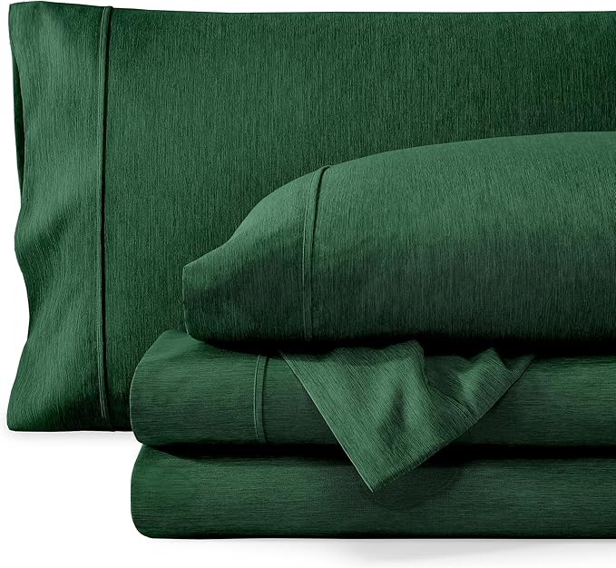 Bare Home Full Sheet Set - Luxury 1800 Ultra-Soft Microfiber Double Brushed - Deep Pockets - Easy Fit - 4 Piece Set - Bedding Sheets & Pillowcases (Full, Heathered Forest Green)
