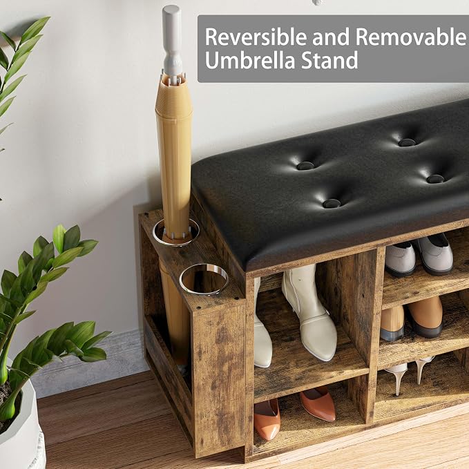 IRONCK Shoe Storage Bench with Open Shelves for Entryway and Hallway | Small space friendly