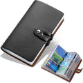 RFID Credit Card Holder Organizer, Leather Business Card Organizer with 96 Card Slots, Business Card Book to Keep Cards Neatly Organized and Prevent Jumbling, Loss, or Damage (Black)