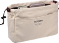 Vercord Canvas Handbag Organizers, Sturdy Purse Insert Organizer Bag in Bag, 10 Pockets Color Beige Large