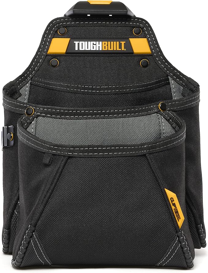 ToughBuilt ClipTech Series - Utility Pouch, Heavy-Duty Tool Pouch with Multiple Pockets, Secure Attachment & Storage for Jobsite Use