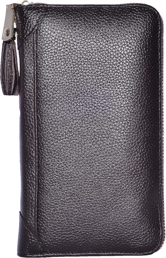 Easyoulife Credit Card Holder Wallet Womens Zipper Leather Case Purse RFID Blocking