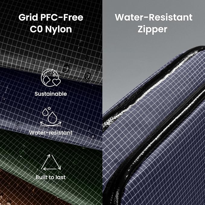 tomtoc Electronic Organizer Travel Case Performance, Dual Compartment Bag | Water Resistant Cable Organization Storage for Charger, Cord, Phone, Hard Drive, Power Bank, Accessories Travel Essentials