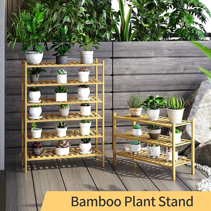 3-Tier Bamboo Shoe Rack for Entryway, Stackable | Heavy Duty | Multi-Function, Free Standing Shoe Racks for Bedroom Hallway Closet