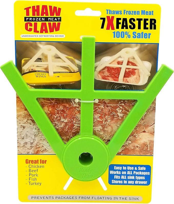 Thaw Claw Meat Defroster, a Kitchen Essential Tool for Quick and Easy Defrosting of Chicken, Beef, Pork and Fish, Kitchen Gadgets Accessories, Easy Storage, Fits All Sinks, Thaws in Minutes