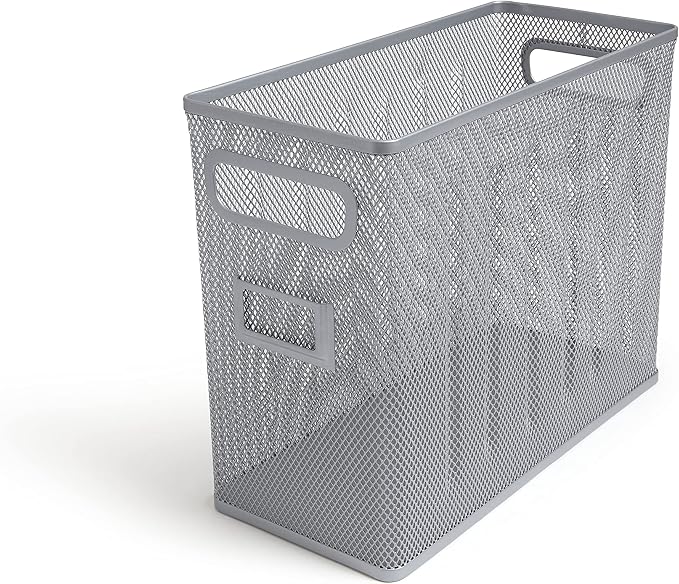 TRU RED Wire Mesh File Organizer, Silver – Vertical Desktop Sorter for Files, Folders & Mail