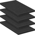 4 Pcs Pick and Pluck Foam Sheets 16" L x 12" W x 1" T Polyurethane Pick Apart Foam Inserts Pads with Bottom Use for Camera, Interlocking Case, Tool Box, Board Box, Storage Drawer, Black