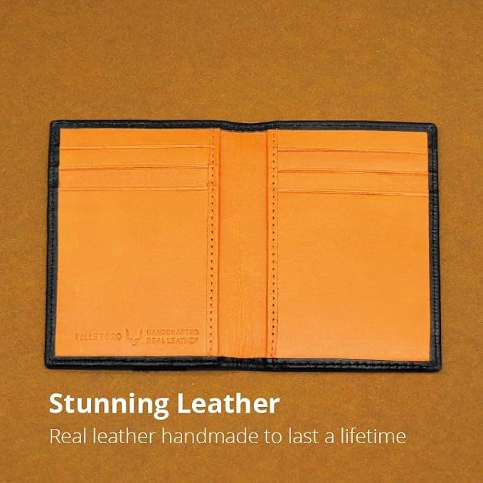 Minifold Men's Slim Leather Wallet with RFID Blocking Contactless Handmade, Minimalist and Slim, in Gift Box for Men