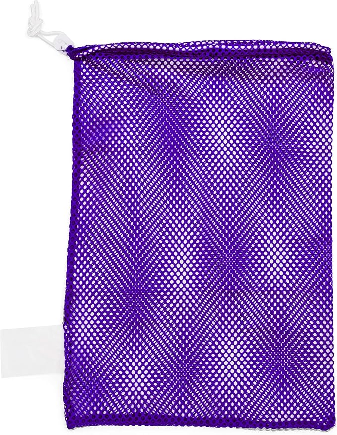 Champion Sports Mesh Equipment Bag – Heavy-Duty Nylon Drawstring Bag with Lock & ID Tag, Breathable Storage Sack for Balls, Swim Gear, Laundry & Toys, Multiple Sizes & Colors