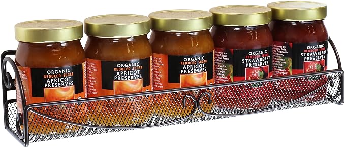 Deco Brothers Wall Mounted Single Tier Mesh Hanging Spice Rack, Set of 2 | Bronze
