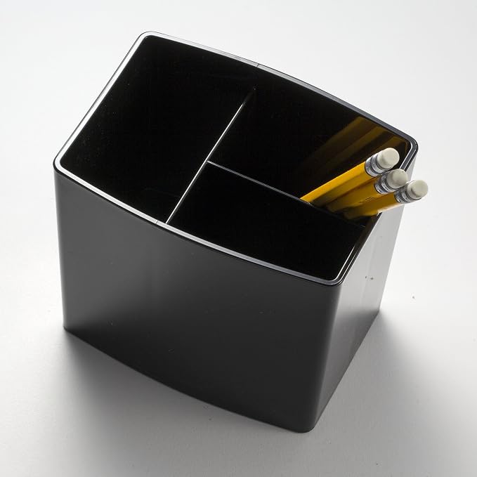 Officemate 2200 Series Executive Large Three-Tiered Pencil Cup, Black (22292)