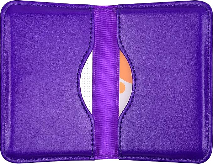Wisdompro Business Card Holder, 2-Sided Folio Name Card Case | PU Leather Credit Card Holder Wallet with Magnetic Shut, Ultra Slim and Thin, for Business Cards & ID Cards, Men and Women