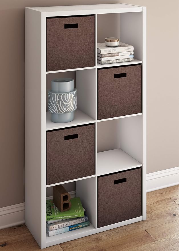 ClosetMaid 4583 Heavy Duty Decorative Bookcase Open Back 8-Cube Storage Organizer in White with Hardware for Closet, Office, or Toys, 57.95" H x 29.84" W