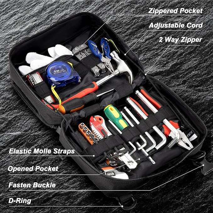 Jueachy Tactical Molle Pouch Large Admin Bag Utility Tool Pouches Molle Attachment EDC Pouches Expandable Molle Accessories Organizer Medical Pocket U.S.A Patch Included