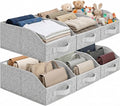 GRANNY SAYS Trapezoid Closet Storage Bins, Storage Baskets for Shelves, Linen Closet Organizers and Storage, Closet Organizer Bins for Clothes, Toys, Towels, Gray, 6-Pack