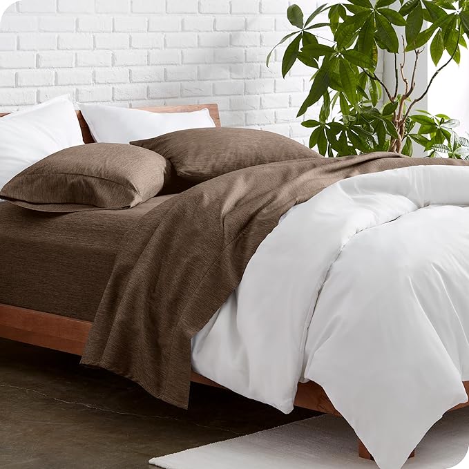 Bare Home Twin XL Sheet Set - 1800 Ultra-Soft Microfiber Twin Extra Long Sheets - Double Brushed - Deep Pockets - Easy Fit - Soft - 3 Piece Set - Bed Sheets (Twin XL, Heathered Taupe)