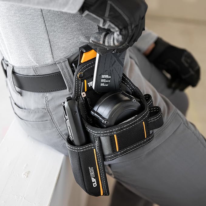 ToughBuilt ClipTech Series - Utility Pouch, Heavy-Duty Tool Pouch with Multiple Pockets, Secure Attachment & Storage for Jobsite Use