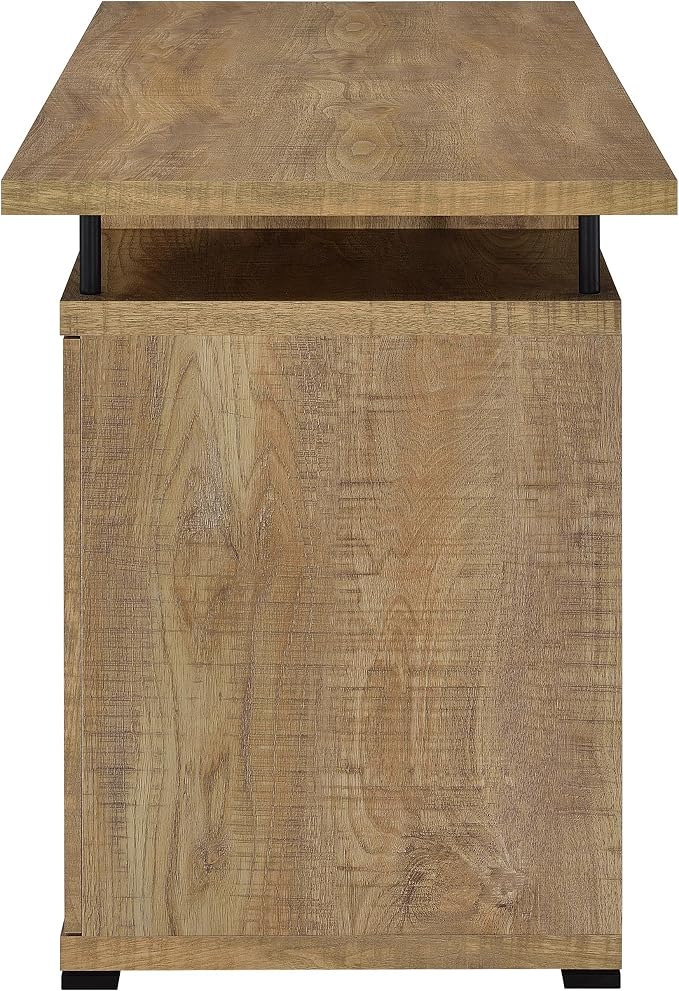 Coaster Home Furnishings - Tracy - Wood - 2-Drawer Computer Desk with Rectangular Design, Keyboard Tray, and Raised Top - Home Office - Mango - 800788