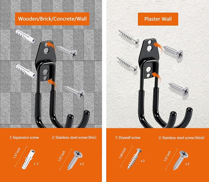 2-Pack EV Charger Holder Wall Mount | Heavy-Duty J-Hook for EV Charger Cable Management, Durable Steel Hook for Indoor/Outdoor Use, Electric Vehicle Charger Cord Organizer Accessory