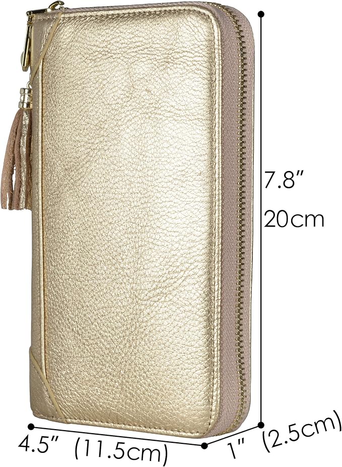 Easyoulife Credit Card Holder Wallet Womens Zipper Leather Case Purse RFID Blocking