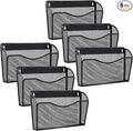 Gawerk 6 Pack Wall File Organizer, Mesh Wall File Pocket Mail Organizer Hanging Metal Vertical Wall Mounted File Holder for Office/Home