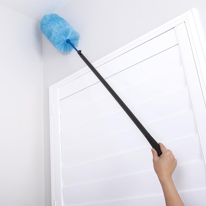 Kitchen + Home Large 27" Inch Static Duster with Bonus 35" Inch Extension Pole - Electrostatic Feather Duster attracts dust Like a Magnet! - Assorted Colors Will Ship