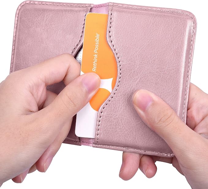 Wisdompro Business Card Holder, 2-Sided Folio Name Card Case | PU Leather Credit Card Holder Wallet with Magnetic Shut, Ultra Slim and Thin, for Business Cards & ID Cards, Men and Women