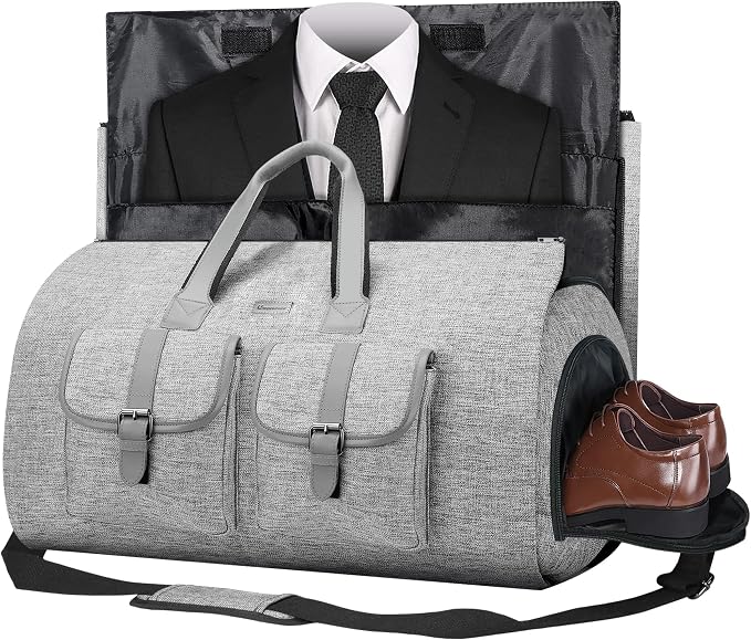 UNIQUEBELLA Convertible Garment Bag for Travel Carry on Garment Duffel Suit Bag with Shoe Compartment Weekend Flight Bag for Men