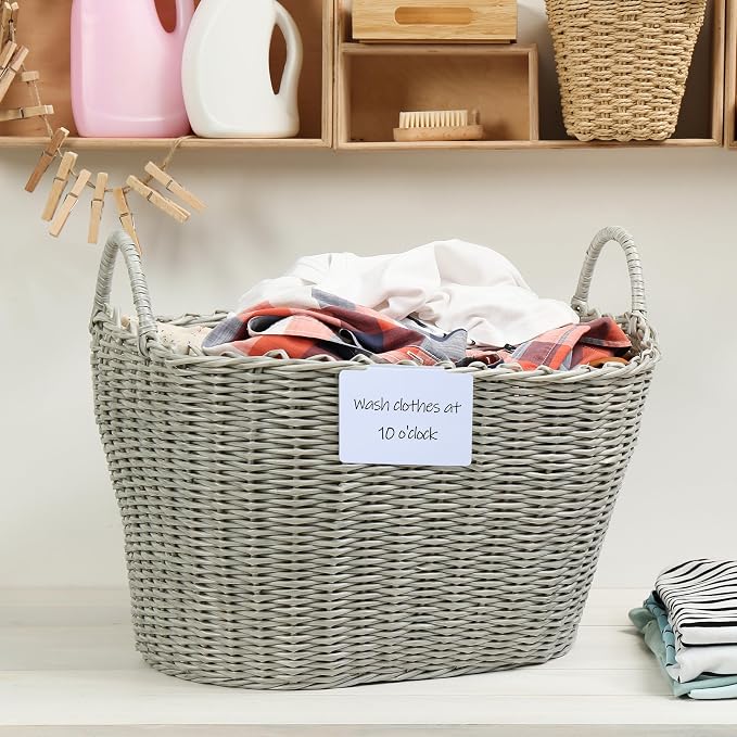 Mr. Pen- Basket Labels Clip On Set | 30 pcs Clip On Labels for Storage Bins with 2 Black Markers, Basket Tags, Easy to Clean