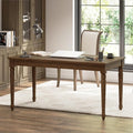Polibi 60" Farmhouse Writing Desk with Drawer Keyboard Tray (Chestnut) | Turned Legs, Quick Assembly, Pre-Assembled Top, For Home Offices, Writing, Computer Workstations.