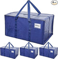 Extra Heavy Duty Moving Bags - 23 Gallon Extra Large Storage Bags 65 lbs Capacity, Waterproof Foldable Packing Bags for College Students, Camping & Closet Organizati (4PCS-Center Zipper)