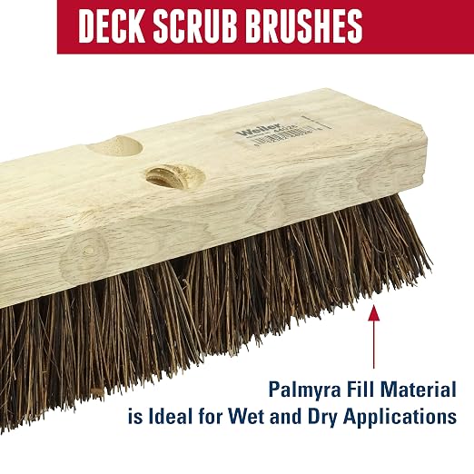 Weiler 44027 12" Deck Scrub Brush, Palmyra Fill (Pack of 12)