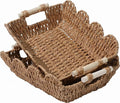 Coeusy 2 Pack Gift Basket, Cute Scalloped Basket with Handles, Decorative Basket for Display,Snack,Shelves, Natural