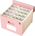 ThinkTex Accordion File Organizer, 26 Pockets File Folders, Soft Dusty Pink | Monthly Bill Receipt Documents Organizer, A-Z Colorful Tabs, Letter/A4 Size for Classroom Office Organization Home Hospital