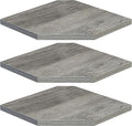 Fun Memories Corner Shelf Wall Mount, Floating Corner Shelves, Set of 3 Corner Wall Shelf Organizer, Rustic Wood Wall Storage Display Shelves for Living Room Bedroom Bathroom Kitchen, Rustic Grey