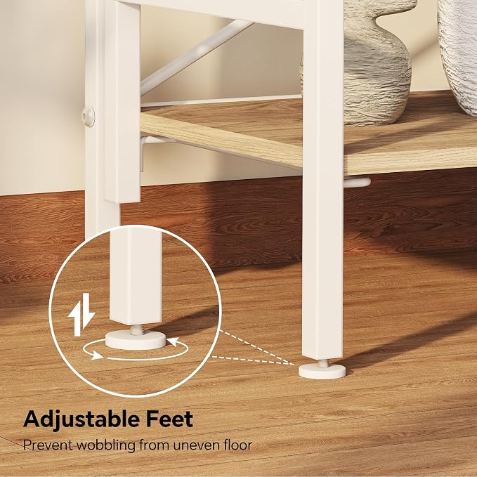 4 Tier Folding Bookshelf, Foldable Book Shelf, Industrial Metal Tall Bookcase, Etagere Book Shelf Storage Organizer for Living Room, Bedroom, and Home Office (Light Coffee, 4 Tier)