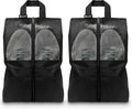 Shoe Bags For Travel, Used As For Storage or Shoe Travel Bag, Space Saving When Travelling With This Travel Shoe Bags For Packing, Featuring Waterproof Nylon Sneaker Bag. (Black, 2 Pack, Large)